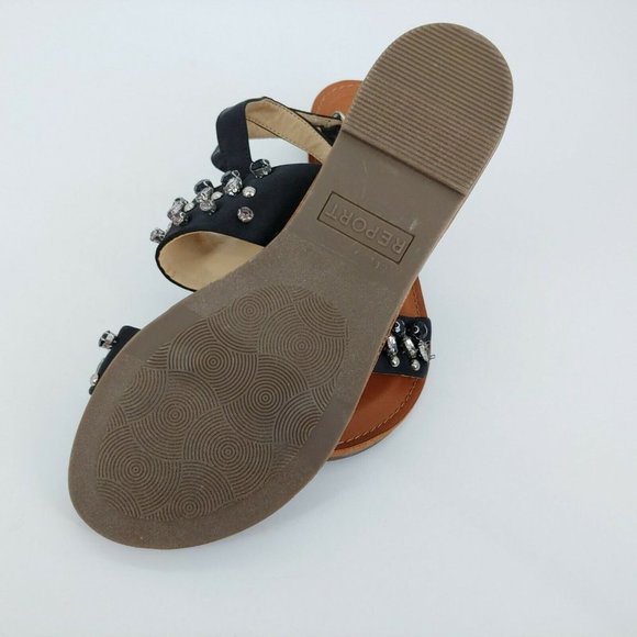 REPORT Signature Womens Zoran Crystal Embellished Slingback Sandals Black 7 - Picture 5 of 10